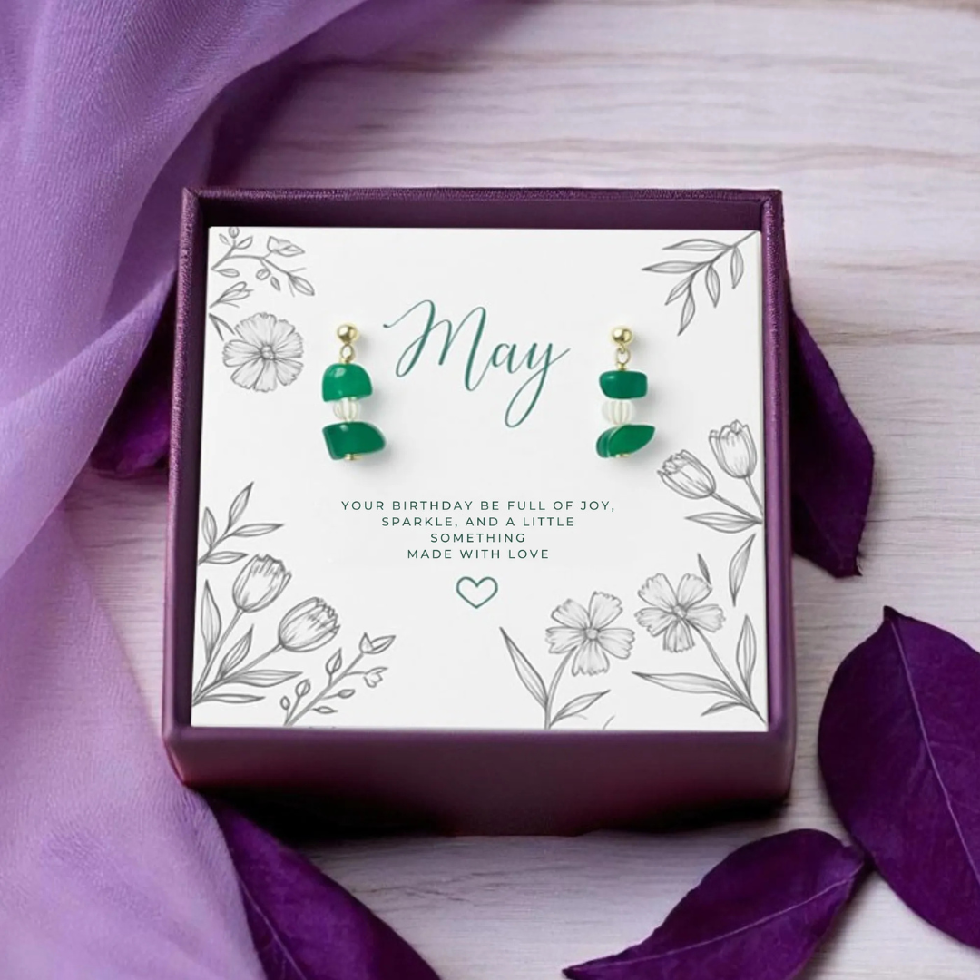 Green Agate Drop Earrings