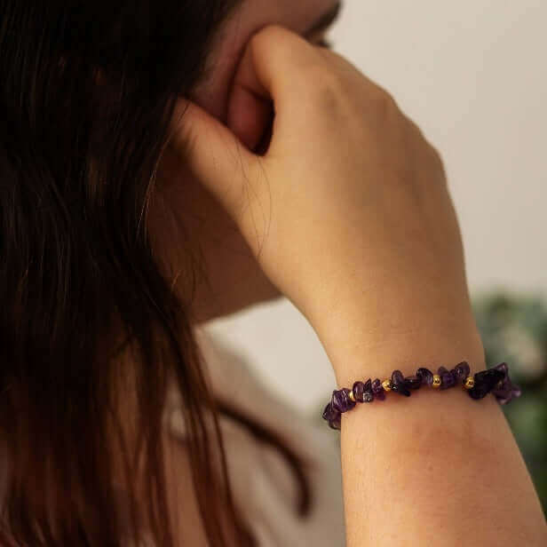 Amethyst Crystal Bracelet - Made Here with Love