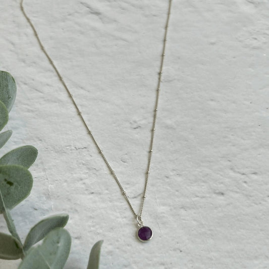 Amethyst February Birthstone Necklace - Made Here with Love
