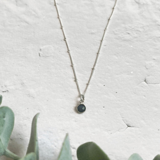 Birthstone Necklace for March - Made Here with Love