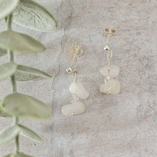 Moonstone Gemstone Earrings - Made Here with Love