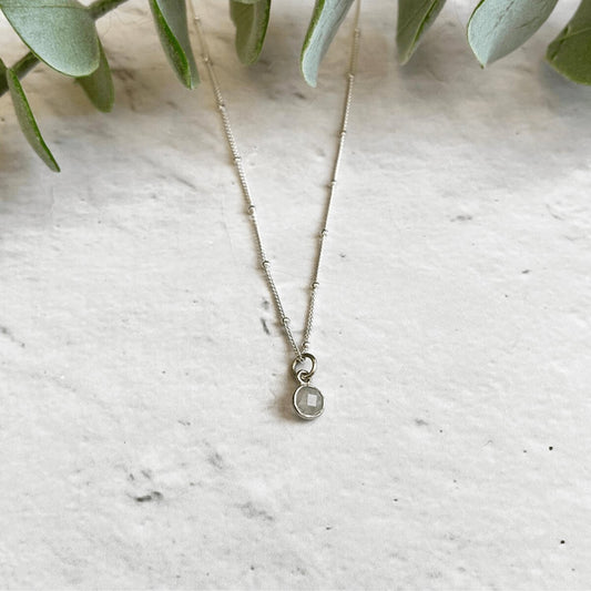 Moonstone Silver Necklace - Made Here with Love