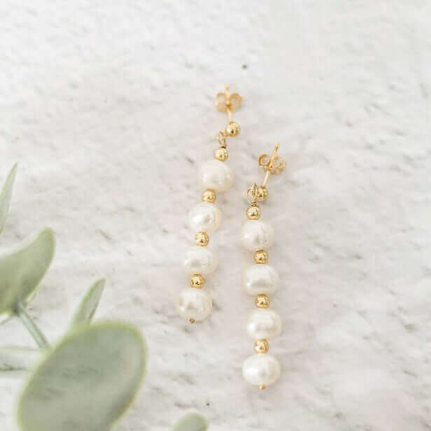 Pearl drop earrings with elegant design