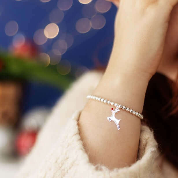 Red Nose Reindeer Charm Bracelet - Made Here with Love