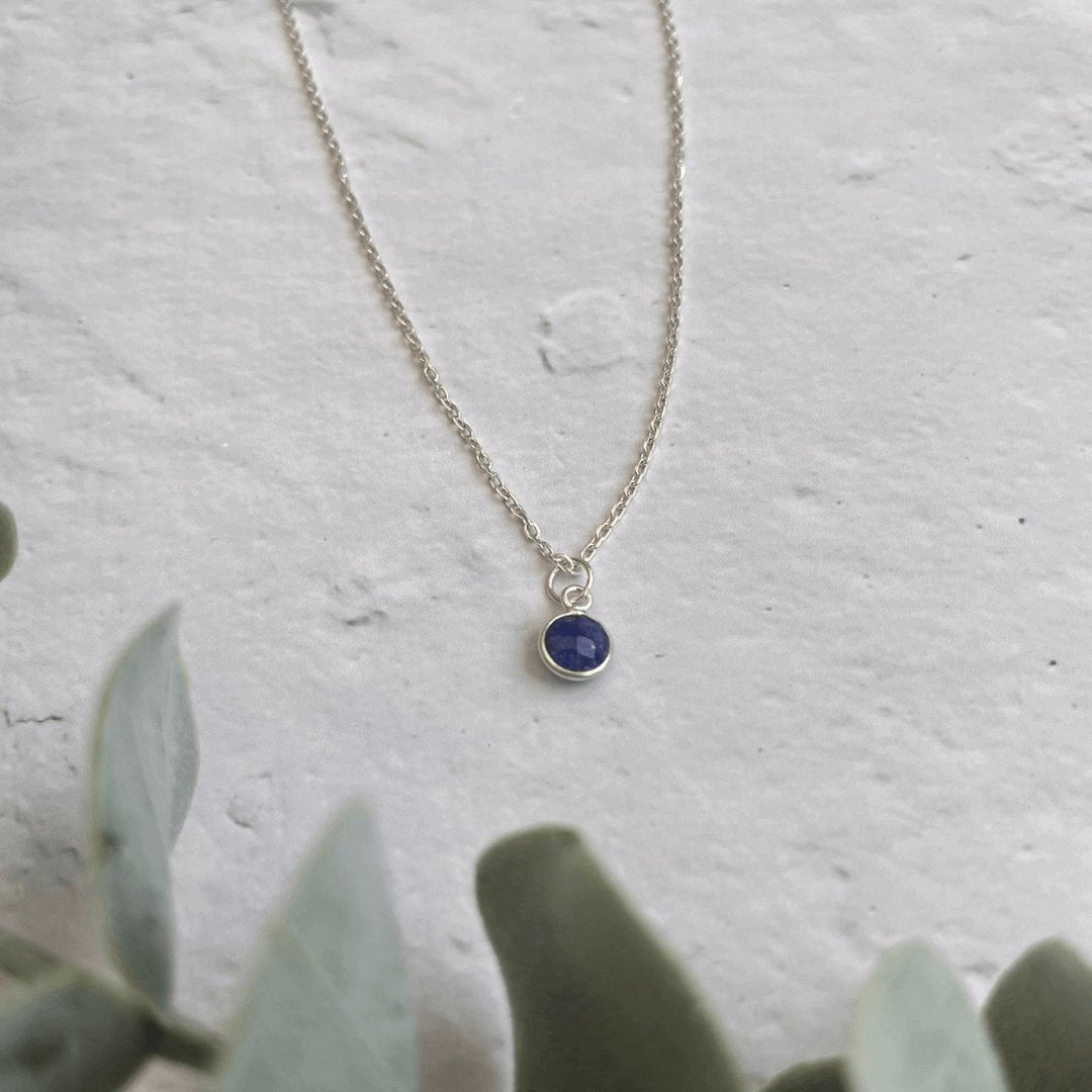 Sapphire Birthstone Necklace - Made Here with Love