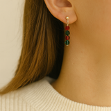 Scarlet and Emerald Crystal Earrings