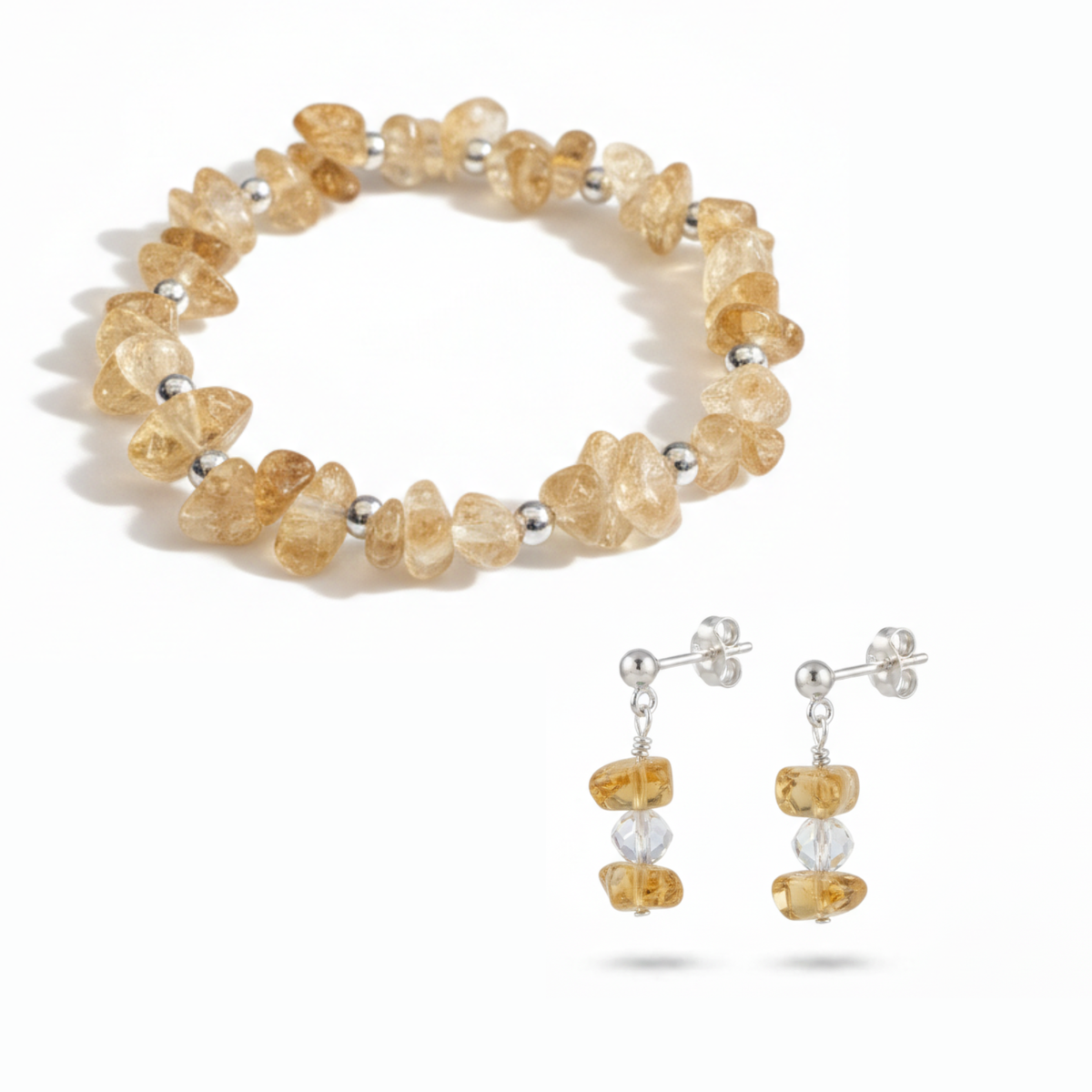 Citrine Bracelet Earring Set