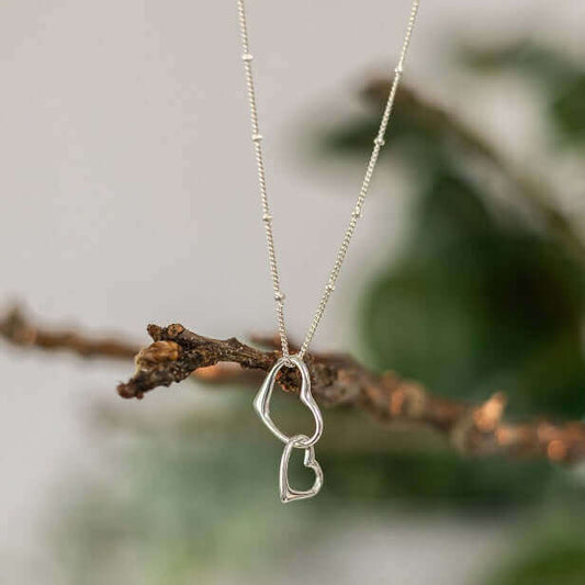 Interlinked Heart Necklace, Heart Jewellery