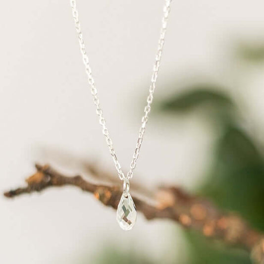 Crystal Briolette Necklace, Necklace for Wedding