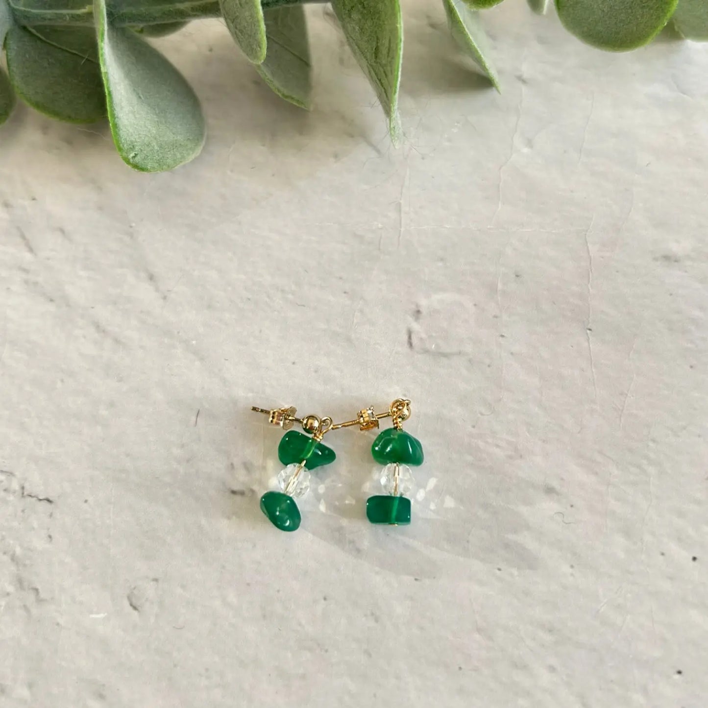 Green Agate Drop Earrings