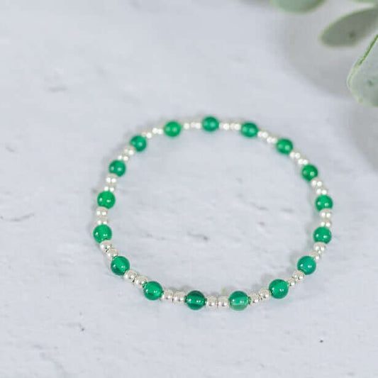 Green Gemstone Bracelet, Green Agate Jewellery