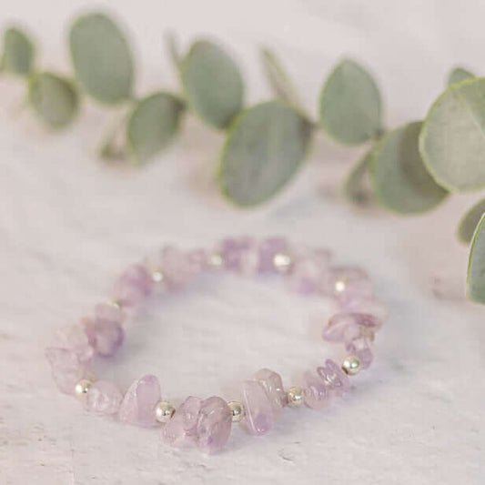 Lilac Cape Amethyst Gemstone Bracelet, Light Purple Bracelet, Light Purple Bracelet, Amethyst Bracelet