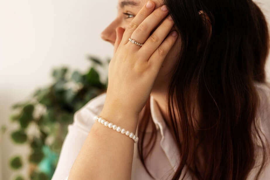 Pearl and Crystal Bracelet, Wedding Bracelet