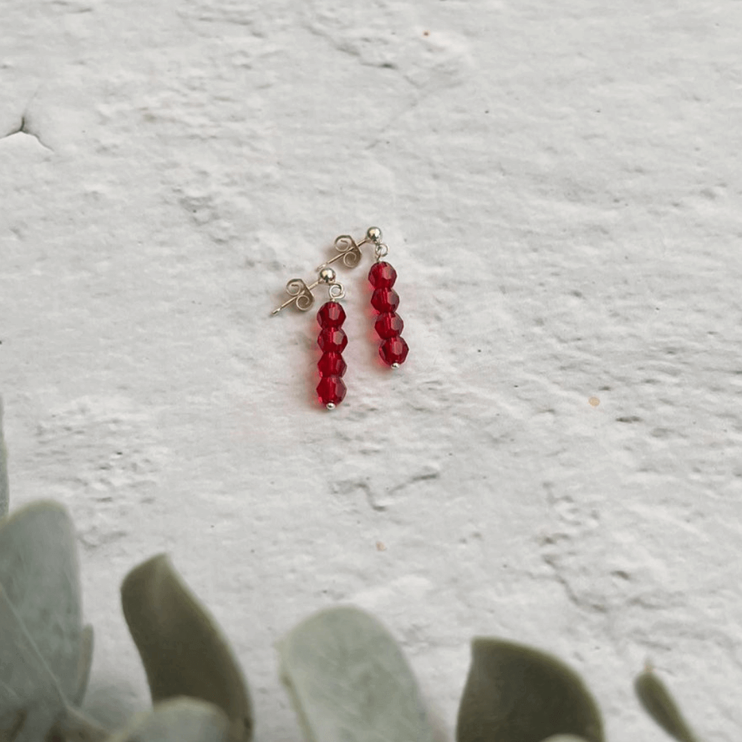 Scarlet crystal drop earrings