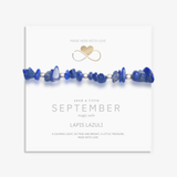 September birthstone bracelet in deep blue lapis lazuli, thoughtful birthday gift for mum