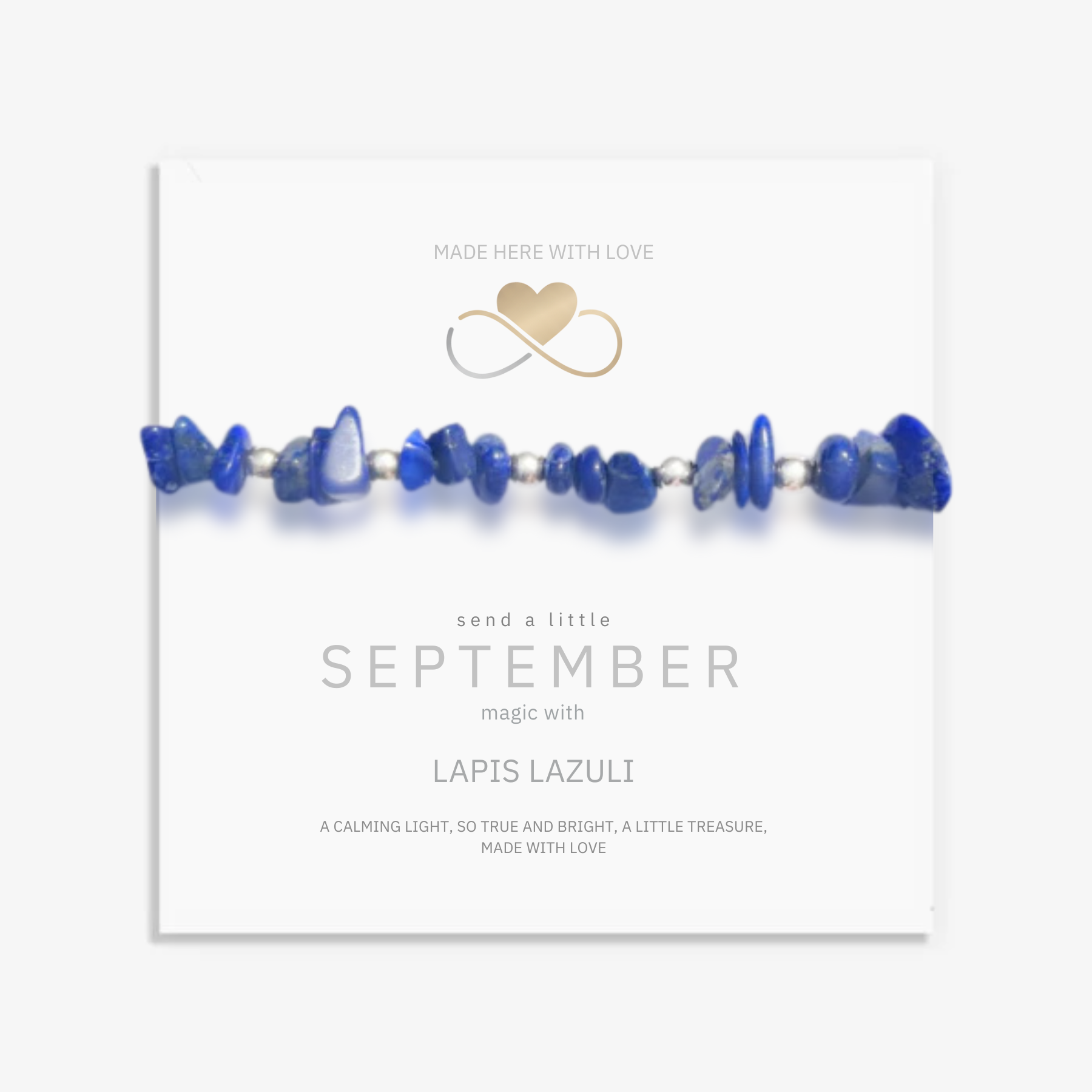 September birthstone bracelet in deep blue lapis lazuli, thoughtful birthday gift for mum