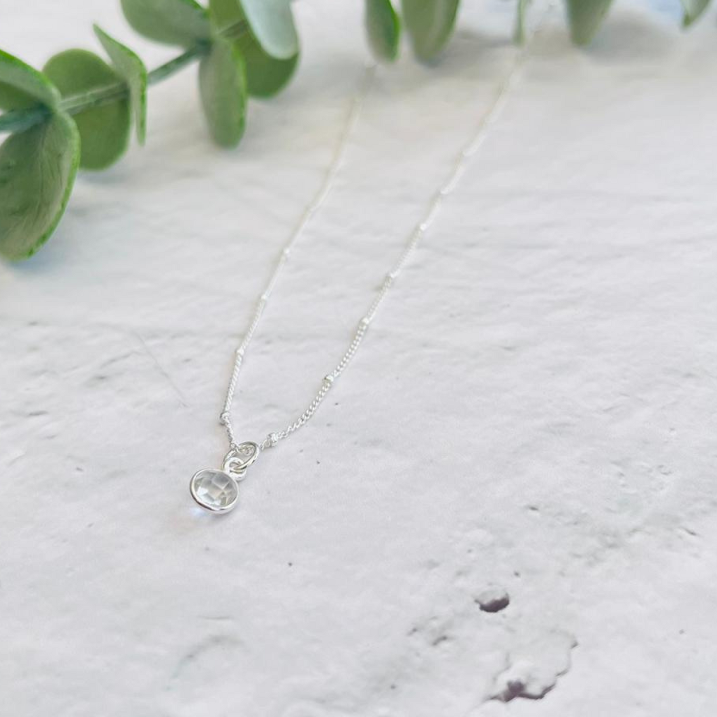 Clear Quartz Birthstone Necklace