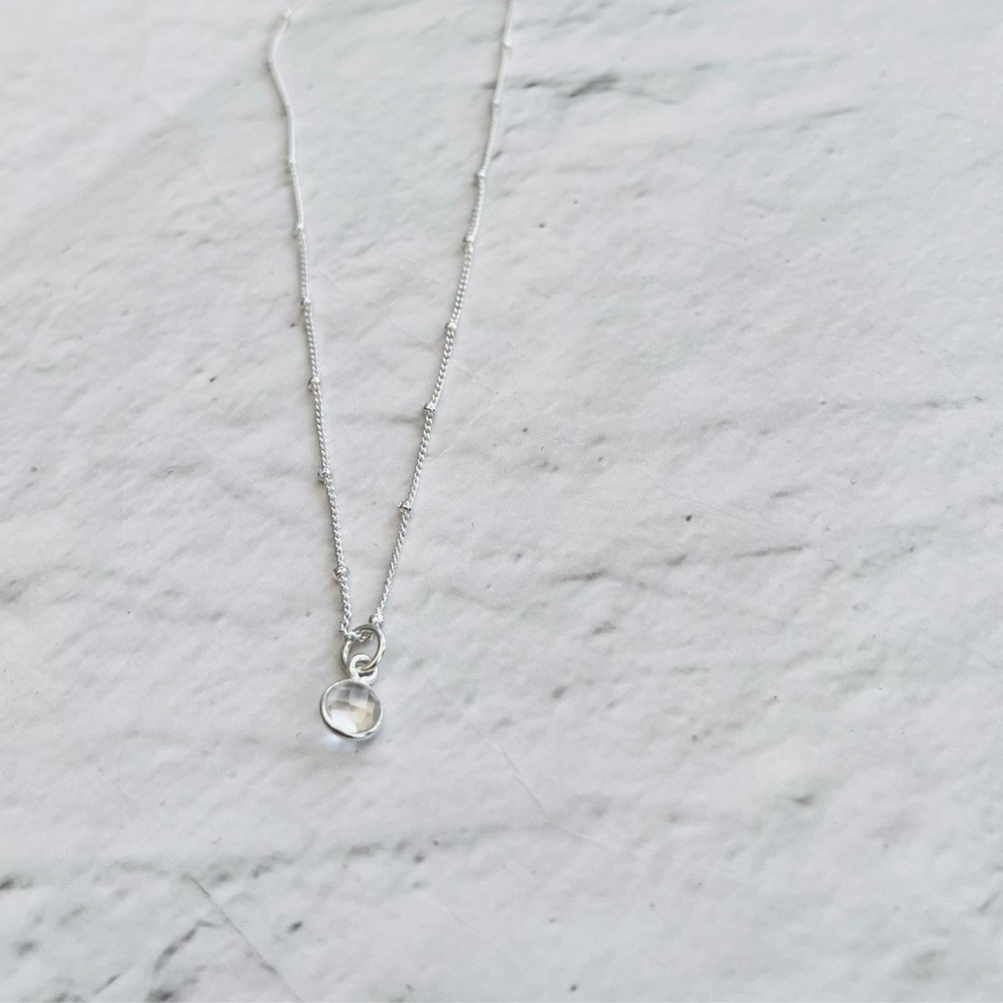 Clear Quartz Birthstone Necklace