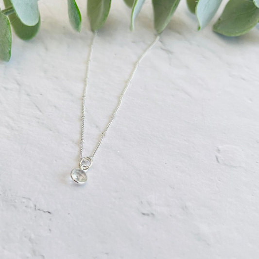 Clear Quartz Birthstone Necklace