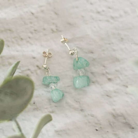 Amazonite Gemstone Earrings - Made Here with Love