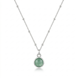 Amazonite gemstone charm necklace in sterling silver, dainty pendant UK