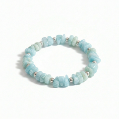 Amazonite crystal bracelet in sterling silver, gemstone stretch bracelet UK