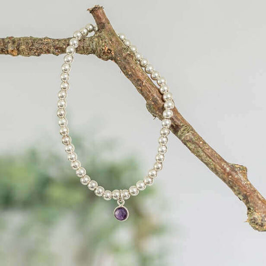 Amethyst Birthstone Bracelet - Made Here with Love