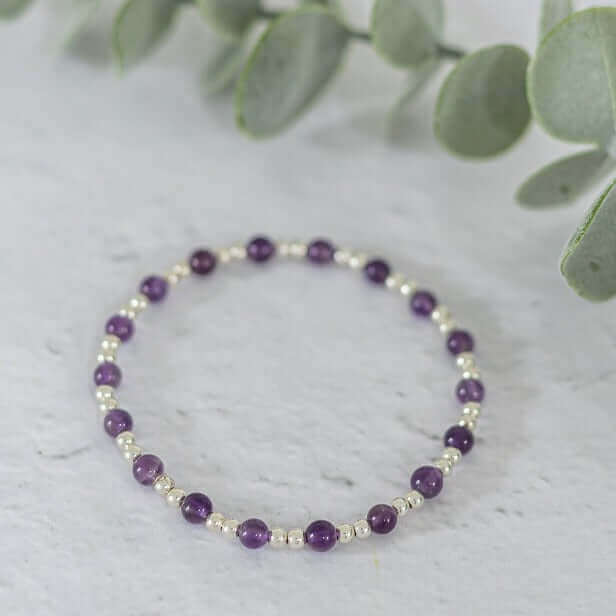 Amethyst Gemstone Bracelet - Made Here with Love