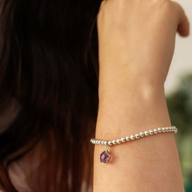 Amethyst Star Charm Bracelet - Made Here with Love