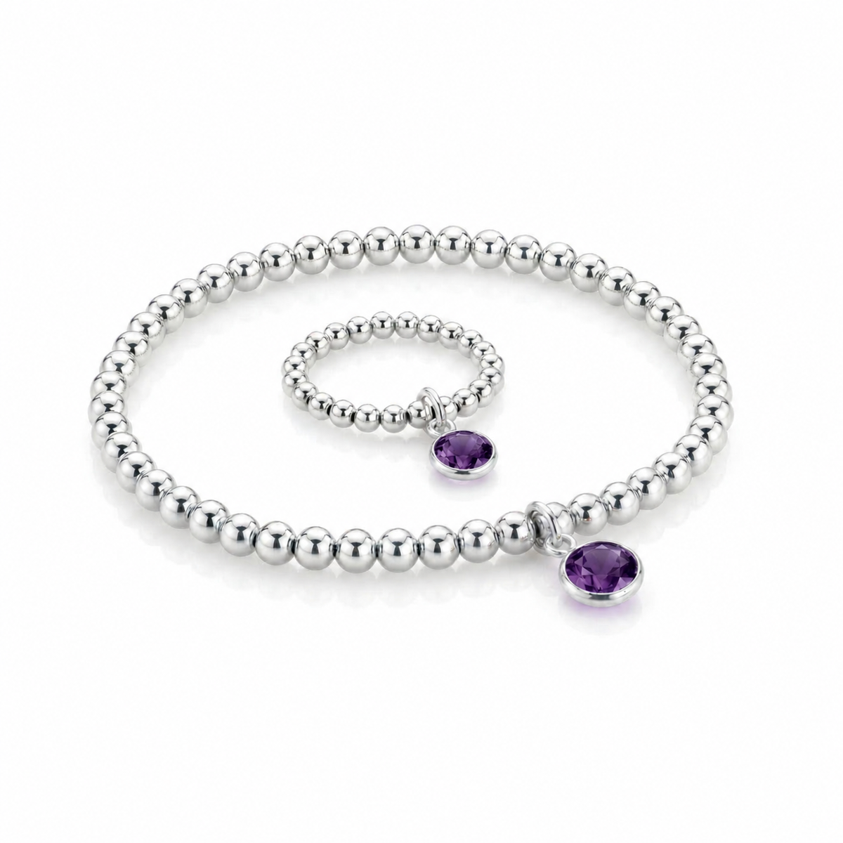 Sophia Amethyst Jewellery Set Bracelet & Ring Set