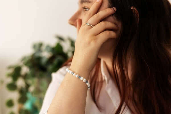 Aquamarine Crystal and Pearl Bracelet - Made Here with Love