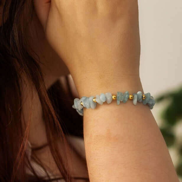 Aquamarine Crystal Bracelet - Made Here with Love