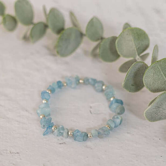 Aquamarine Crystal Bracelet - Made Here with Love