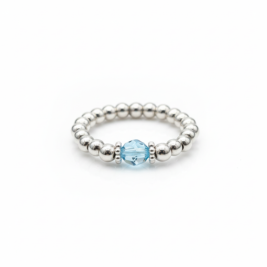 Aquamarine Crystal Ring