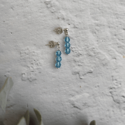 aquamarine crystal drop earrings