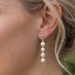 Bridal pearl earrings in sterling silver, freshwater pearl wedding earrings UK