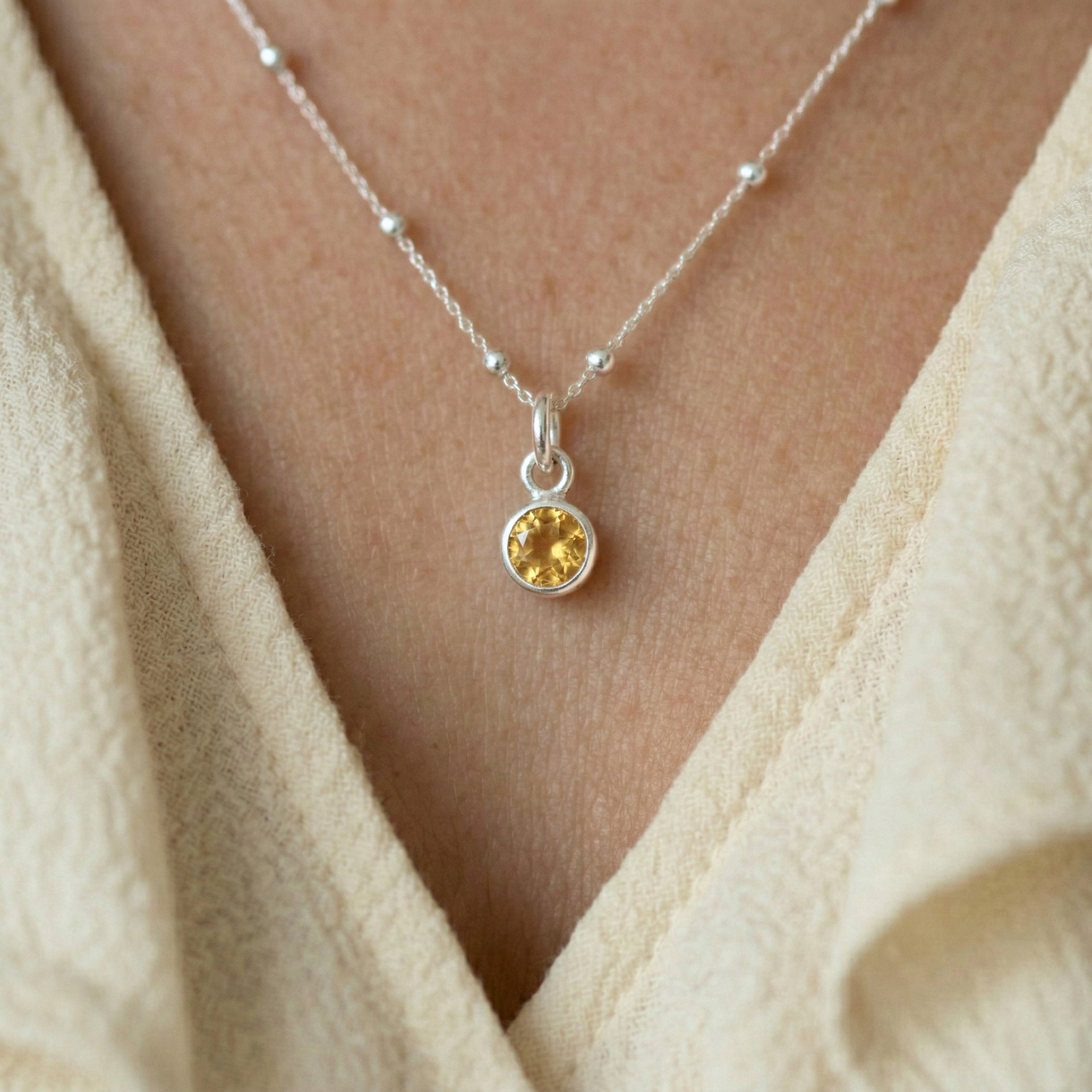 Citrine Birthstone Necklace
