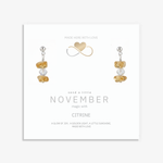 Citrine sterling silver stud earrings, November birthstone jewellery with warm golden gemstones perfect for everyday wear.