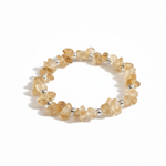 Citrine November birthstone beaded stretch bracelet in sterling silver, meaningful birthday jewellery