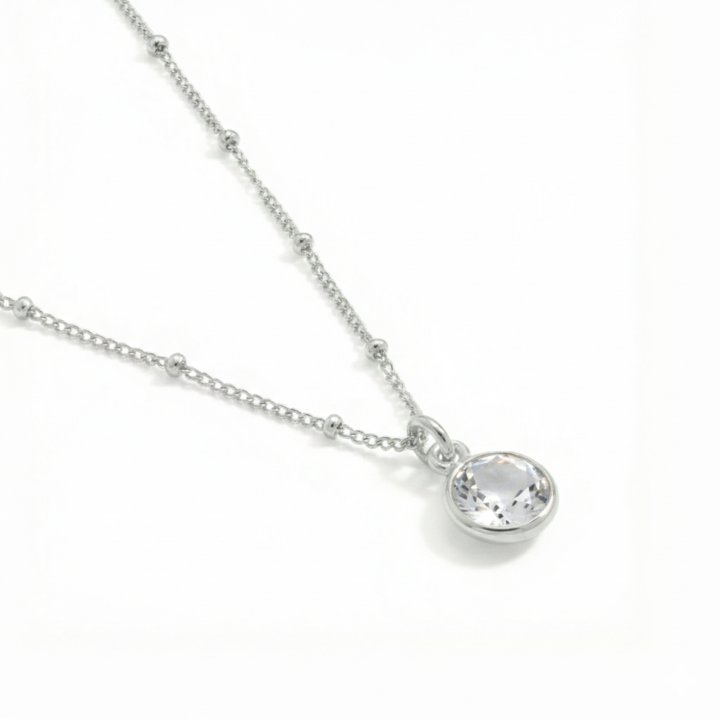 Clear Quartz April Birthstone Necklace