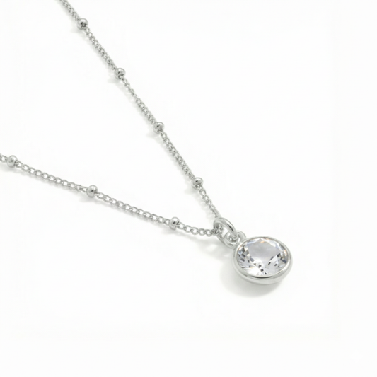 Clear Quartz April Birthstone Necklace