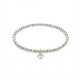April birthstone bracelet with clear quartz charm and sterling silver beads UK