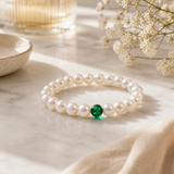 Blossom Pearl and Emerald Bracelet