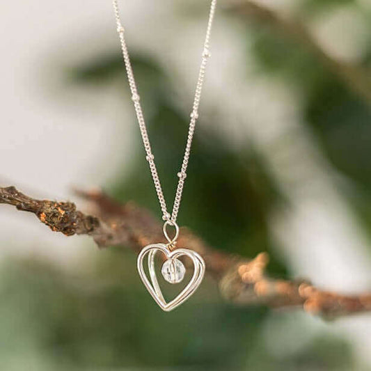 Crystal Heart Necklace - Made Here with Love