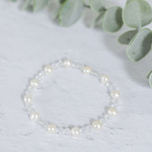 Freshwater Pearl and Crystal Bracelet - Made Here with Love