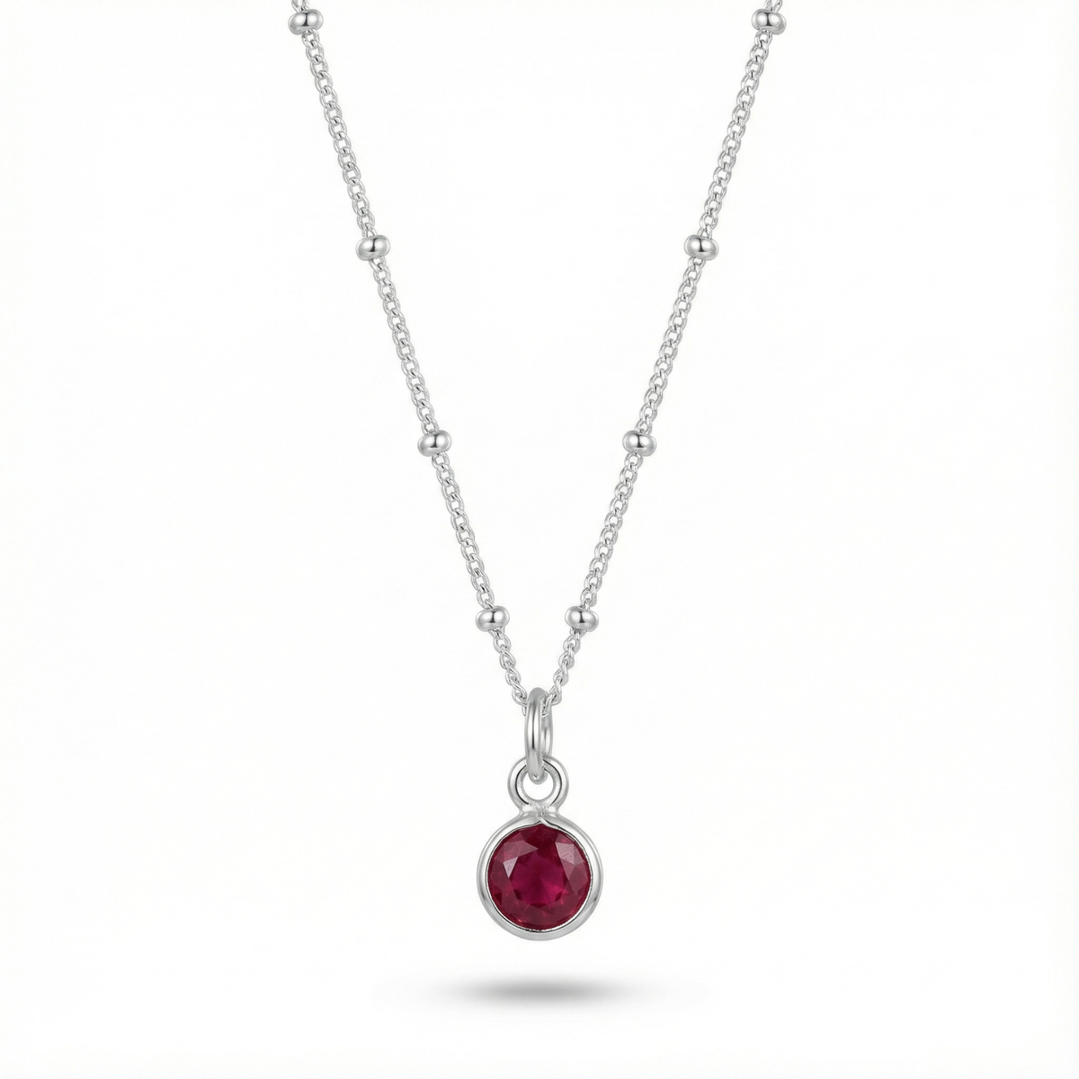 Sterling Garnet Pendant Necklace