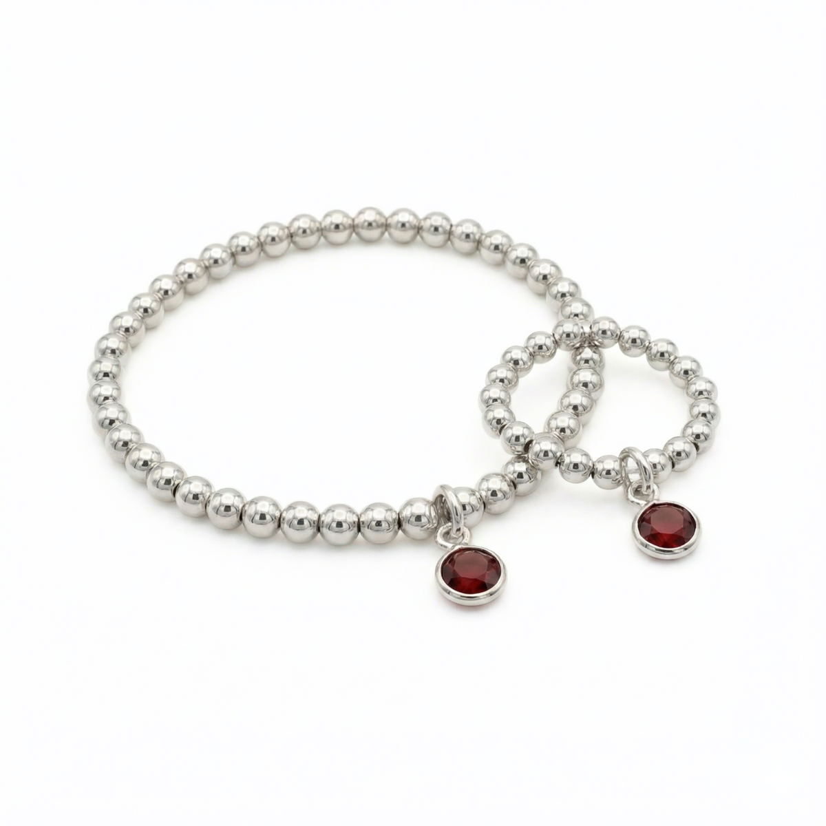 Garnet Jewellery Set Bracelet & Ring Set