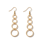 Long drop gold multi hoop earrings, statement jewellery UK