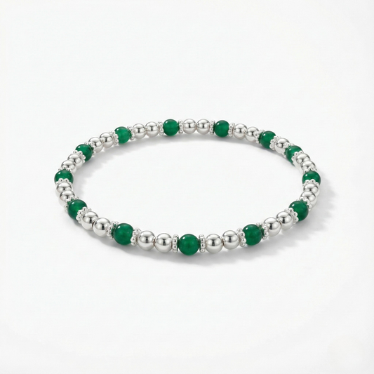 Green Agate Gemstone Bracelet