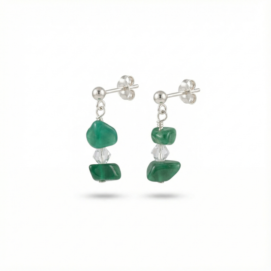 Green Agate Drop Earrings